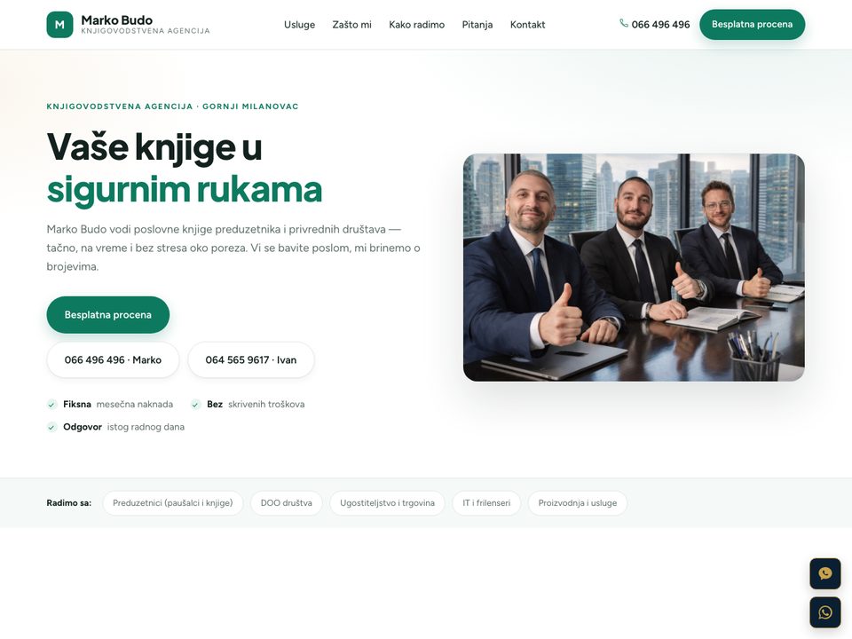 Sajt — Knjigovodstvena agencija Marko Budo