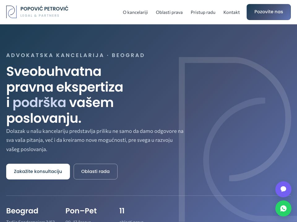 Sajt — Popović Petrović Legal & Partners