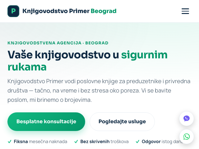 Primer sajta — Knjigovodstvo, dizajn 1